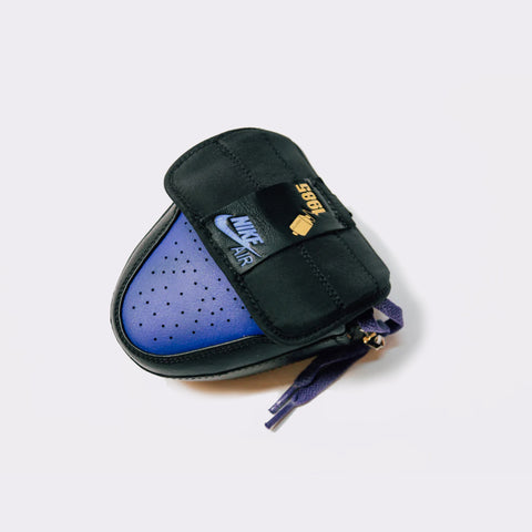 Upcycled Sneaker Toe-Box Pouch (Black/Blue)