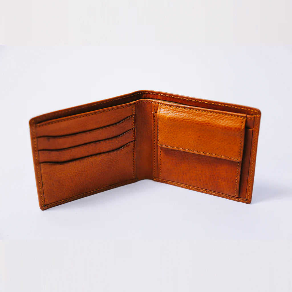 Bifold Wallet with Coin Pouch (Tan Brown)